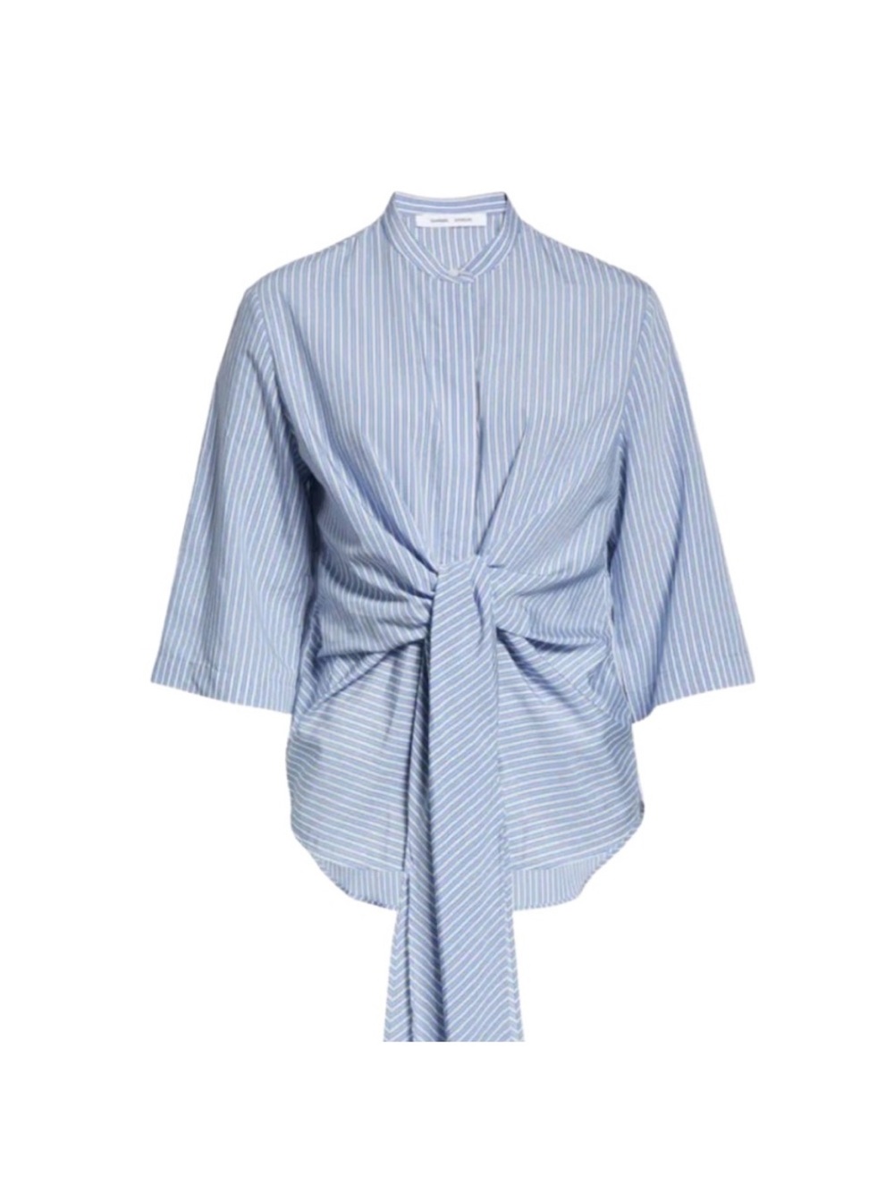 Samsøe Samsøe Sylvia Blue Stripe Tie Front Blouse XS